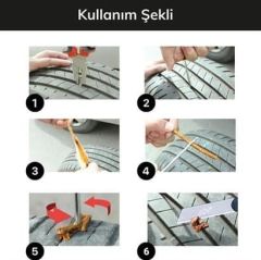 BUFFER® 6 Parça Araba Motosiklet Otomobil Bisiklet Lastik Tamir Kiti Araç Bakım Seti