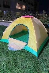 BUFFER® Kolay Kurulumlu Pratik Kamp Çadırı 4 Kişilik (200x200x135)