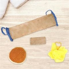 BUFFER® 4 Parçalı Banyo Duş Lifi Seti Vücut Sırt Yüz Lifi Ponza Taşı
