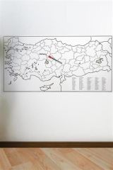 Yazılabilir Türkiye Haritası Manyetik Duvar Stickerı 110 x 56 cm