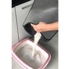 BUFFER® Kedi Tuvalet Önü Kum Toplayıcı Temizleyici Elekli Gri Paspas