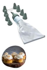 BUFFER® 9 Başlıklı Pasta Süsleme Krema Torbası Dekoratif Kek Krema Poşeti