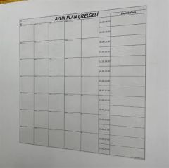 BUFFER® Aylık Planlayıcı Manyetik Duvar Stickerı Takvim Plan Çizelgesi