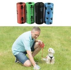 BUFFER® 4lü Evcil Hayvanlar Için Pati Desenli Kedi Köpek Kaka Poşeti Torbası
