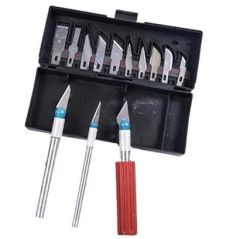 BUFFER® Zanaat 16 Parça Hobi Gravür Ahşap Heykel Çömlek Oyma Şekil Verme 13 Maket Bıçak Neşter Seti