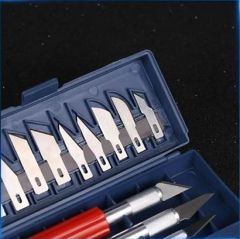 BUFFER® Zanaat 16 Parça Hobi Gravür Ahşap Heykel Çömlek Oyma Şekil Verme 13 Maket Bıçak Neşter Seti