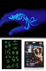 BUFFER® Kanserojen Madde İçermeyen Geçici Fosforlu Dövme Sticker Seti
