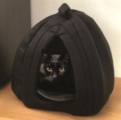 BUFFER® Pet Hut Polar Kedi ve Köpek Yatağı - Siyah