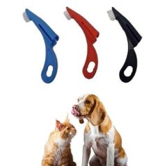 BUFFER®  Kedi ve Köpek Parmak Geçmeli Diş Bakım Fırçası Evcil Hayvan Diş Tartar Plak Temizleme