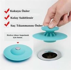 BUFFER® Silikon Malzeme Banyo Mutfak Gider Evye Lavabo İçine Çöp Tıpası Kaydırmaz Süzgeç Çeşitleri M