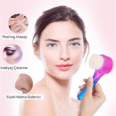 BUFFER® Çift İşlevli Renkli Cilt Yüz Temizleme Fırçası Peeling Masaj Etkili Gözenek Temizleyici Alet
