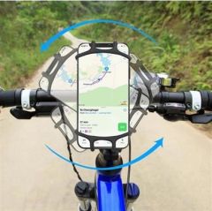 BUFFER® Universal Bisiklet Motosiklet Çocuk Arabası Silikon 360 Derece Telefon Tutucu Tüm Modellerle