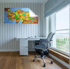 BUFFER® Renkli Türkiye Haritası Manyetik Yapıştırıcı Gerektirmeyen Duvar Stickerı 118 CM * 56 CM
