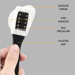 BUFFER® Çift Taraflı Pratik Taşınabilir Süet Nubuk Deri Çizme Bot Ayakkabı Temizleme Bakım Fırçası