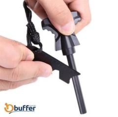 BUFFER® Acil Durum Magnezyum Çubuk Çakmaktaşı Hayatta Kalma Ateş Başlatıcı Çakmak Kiti Düdük Hediyel