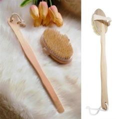 BUFFER® Doğal At Kılı Selülit Karşıtı Sapı Çıkabilen Ahşap Banyo Fırçası