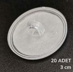 BUFFER® 20 Adet Şeffaf Yuvarlak 3 Cm Çaplı Güçlü Disk Yapışkanlar