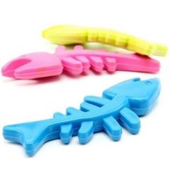 BUFFER® Balık Kemiği İskelet Şekilli Renkli Plastik Kedi Oyuncağı