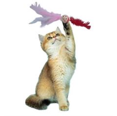 BUFFER® Tüylü Püsküllü Kedi Oyuncağı Dikkat Çekici Renkli Sevimli Evcil Hayvan Oyuncağı