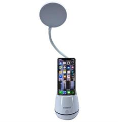 BUFFER®Kalemlikli Telefon Tutacaklı Şarjlı Dokunmatik 3 Mod Esnek Başlıklı Dimmerli LED Masa Lambası