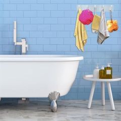 BUFFER® 5'li Güçlü Yapışkanlı Şeffaf Duvar Askısı Banyo Mutfak Düzenleyici Pratik Askılık