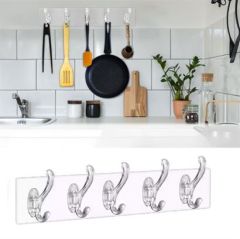 BUFFER® 5'li Güçlü Yapışkanlı Şeffaf Duvar Askısı Banyo Mutfak Düzenleyici Pratik Askılık