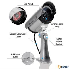 BUFFER® %100 Gerçekçi İç ve Dış Mekan İçin Sahte Güvenlik Kamerası