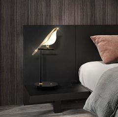 BUFFER® Saksağan Kuş Modeli Tekli Dokunmatik Aydınlatma Masa Üstü Gece Lambası Göz Korumalı Abajur